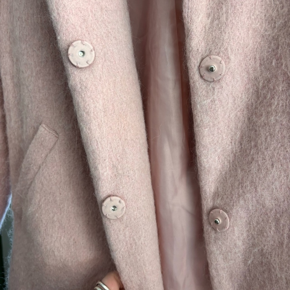 Forever 21 Soft Blush Pink Notch Collar Trench Coat Size L - Picture 11 of 12